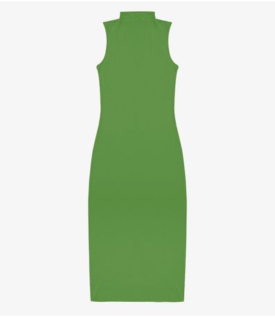 Vestido Midi Ribana Canelada Rovitex Verde