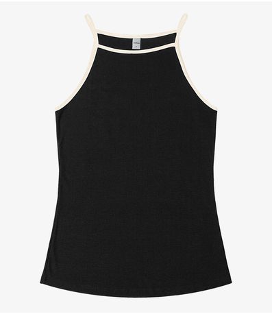 Regata Feminina em Ribana de Viscose Rovitex Preto