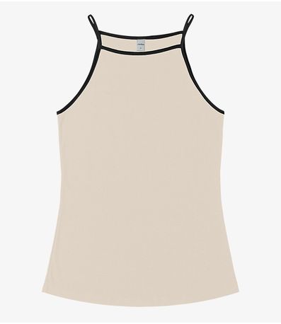 Regata Feminina em Ribana de Viscose Rovitex Bege