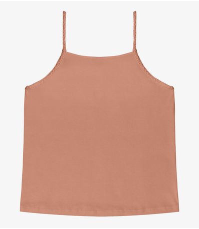Regata Feminina Ribana de Viscose Rovitex Marrom