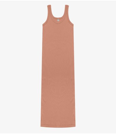 Vestido Longo em Ribana Rovitex Marrom