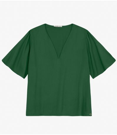 Blusa Manga Curta Plus Size Secret Glam Verde