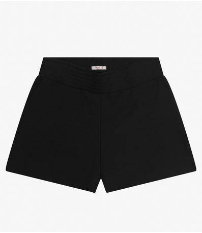 Shorts Plus Size em Piquet Verona Secret Glam Preto