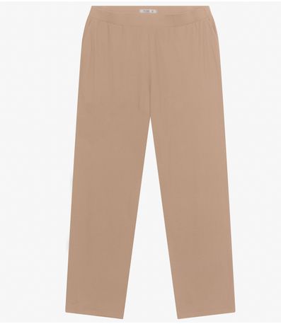 Calça Feminina Plus Size Em Molecotton Secret Glam Marrom