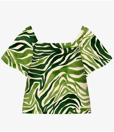 Blusa Manga Curta Plus Size Secret Glam Verde