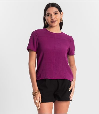 Blusa Manga Curta em Air Flow Rovitex Roxo