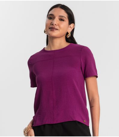 Blusa Manga Curta em Air Flow Rovitex Roxo