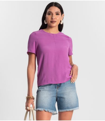 Blusa Manga Curta em Air Flow Rovitex Roxo