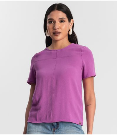 Blusa Manga Curta em Air Flow Rovitex Roxo