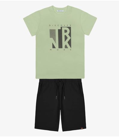 Conjunto Infantil Camiseta Com Bermuda Trick Nick Verde