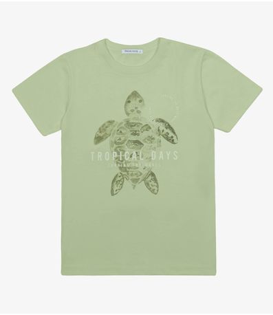 Camiseta Infantil Menino Meia Malha Trick Nick Verde