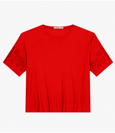 Blusa Manga Curta Plus Size Secret Glam Laranja