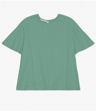 Blusa Plus Size Manga Curta Secret Glam Verde