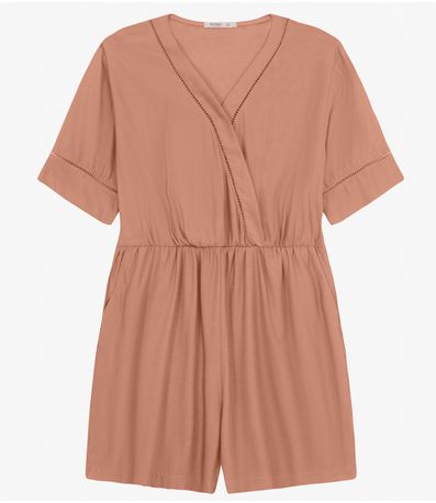 Macaquinho Feminino Plus Size Secret Glam Marrom