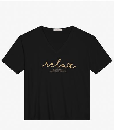 Blusa Feminina Manga Curta Secret Glam Preto