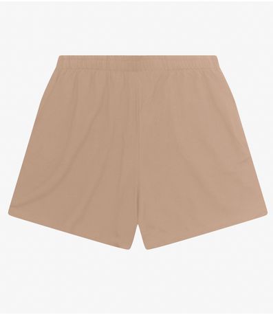 Shorts Feminino Plus Size Com Bolsos Secret Glam Marrom