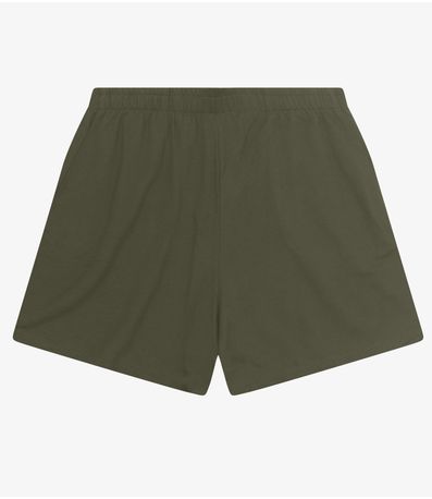 Shorts Feminino Plus Size Com Bolsos Secret Glam Verde