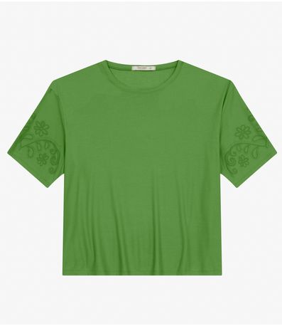 Blusa Manga Curta Plus Size Secret Glam Verde