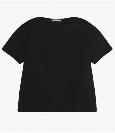 Blusa Manga Curta Feminina Plus Size Secret Glam Preto