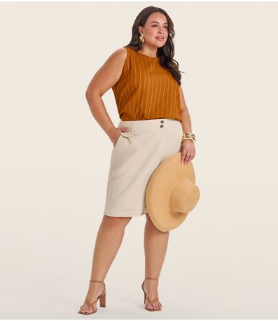 Regata Feminina Plus Size em Visco Secret Glam Marrom
