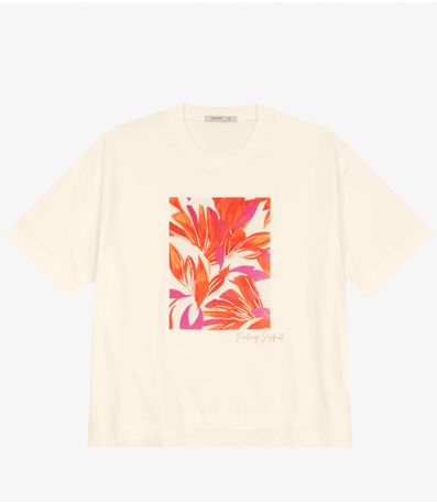 Camiseta Manga Curta Plus Size Secret Glam Bege