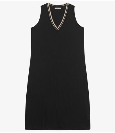Vestido Plus Size em Viscose Secret Glam Preto