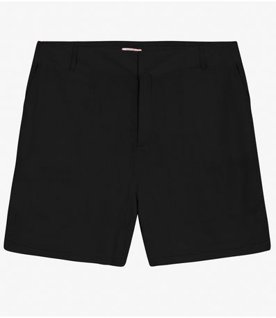 Shorts Feminino Plus Size em Linho Secret Glam Preto