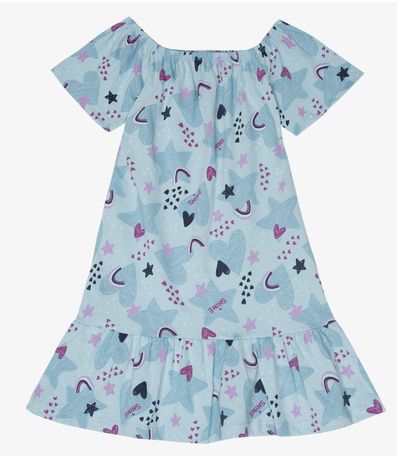 Vestido Infantil Oncinha Infinita Cor Azul