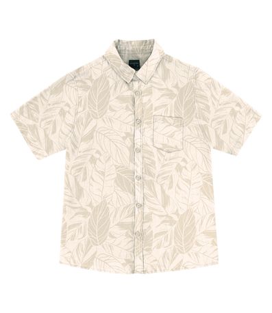 Camisa Masculina Manga Curta Diametro Bege