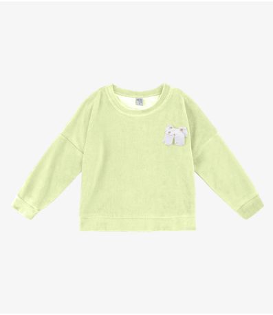 Blusão Infantil Menina Com Laço Infinita Cor Amarelo