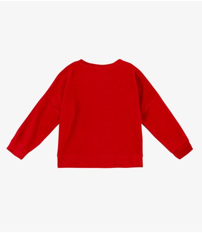 Blusão Infantil Menina Com Laço Infinita Cor Vermelho
