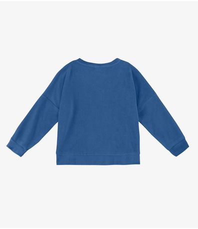 Blusão Infantil Menina Com Laço Infinita Cor Azul