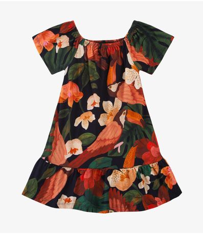 Vestido Infantil Oncinha Infinita Cor Laranja
