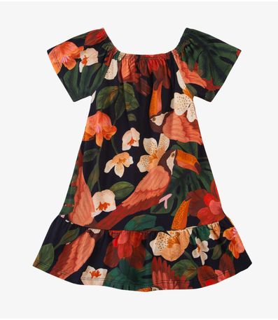 Vestido Infantil Oncinha Infinita Cor Laranja