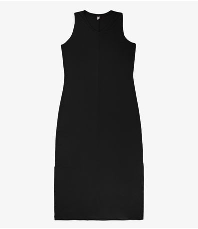 Vestido Longo Plus Size Infinita Cor Preto