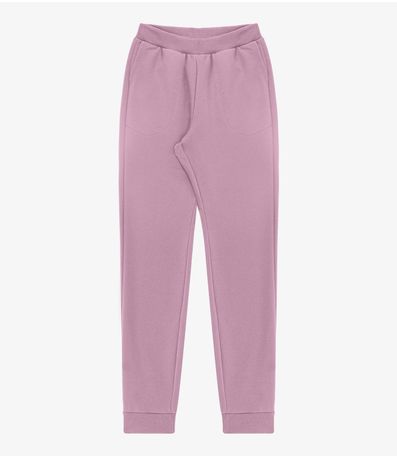 Calça Feminina em Moletom Peluciado Rovitex Rosa