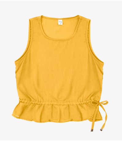 Regata Feminina em Crepe Infinita Cor Amarelo