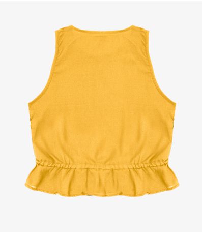 Regata Feminina em Crepe Infinita Cor Amarelo