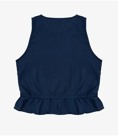 Regata Feminina em Crepe Infinita Cor Azul
