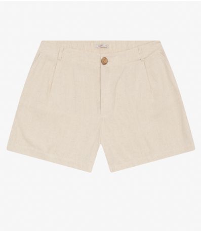 Shorts Curto Feminino Plus Size Secret Glam Bege