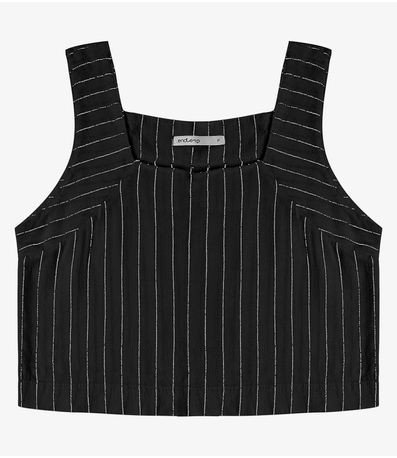 Regata Cropped Feminino Decote Quadrado Endless Preto