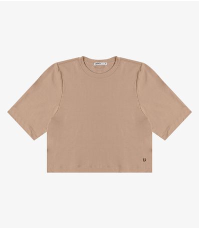 Blusa Feminina Manga Curta em Molecotton Endless Marrom