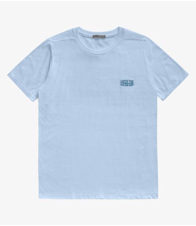 Camiseta Masculina Malha Maquinetada Diametro Azul