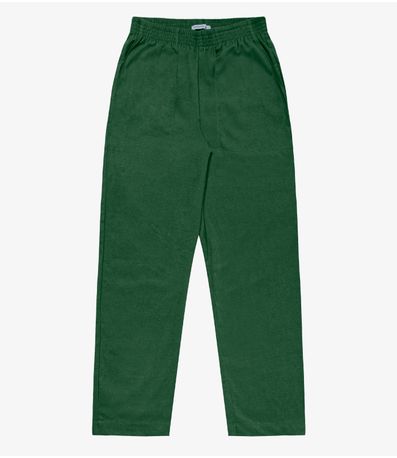 Calça Feminina Em Linho Com Bolsos Endless Verde