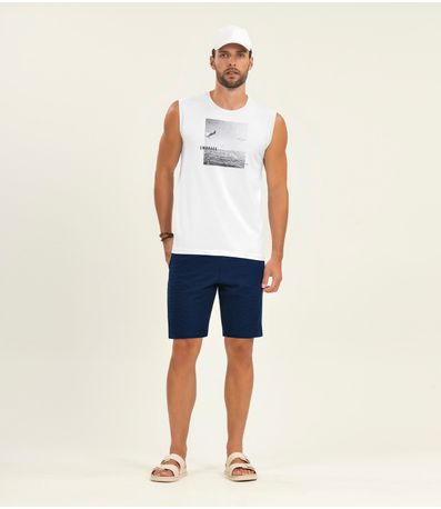 Regata Masculina Meia Malha Diametro Branco