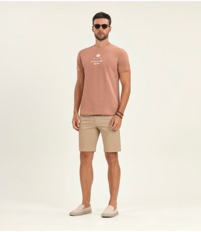 Camiseta Masculina Manga Curta Malhão Diametro Marrom
