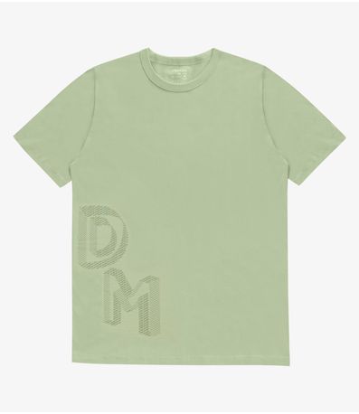Camiseta Masculina Manga Curta Meia Malha Diametro Verde