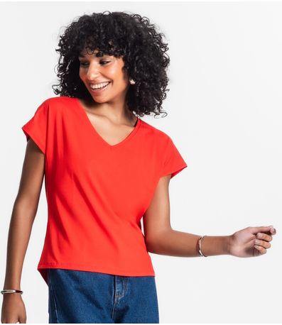 Blusa Feminina Viscotorcion Rovitex Laranja
