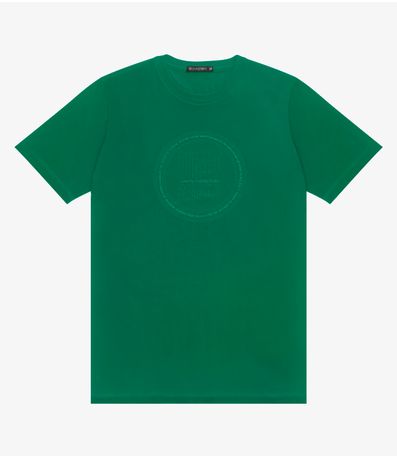 Camiseta Masculina Manga Curta Meia Malha Diametro Verde
