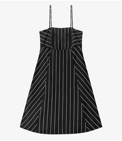 Vestido Curto De Alças Decote Quadrado Endless Preto